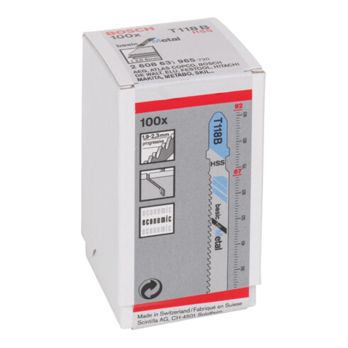 Bosch Stichsägeblatt T 118 B, Basic for Metal