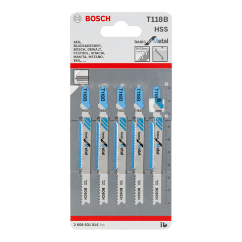 Bosch Stichsägeblatt T 118 B, Basic for Metal