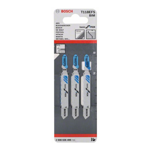 Bosch Stichsägeblatt T 118 EFS, Basic for Inox