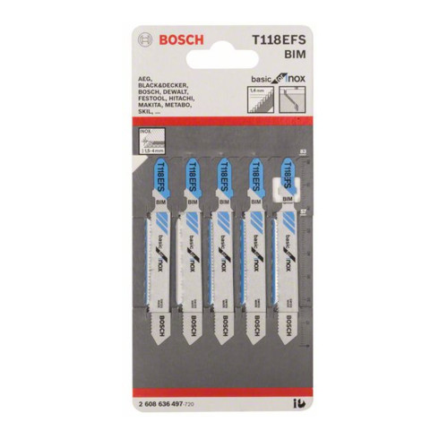 Bosch Stichsägeblatt T 118 EFS, Basic for Inox