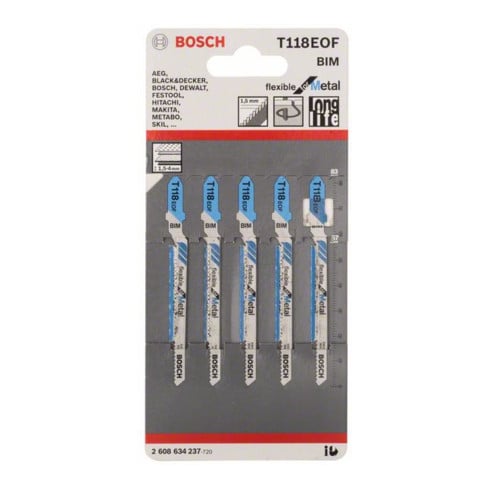 Bosch Stichsägeblatt T 118 EOF, Flexible for Metal