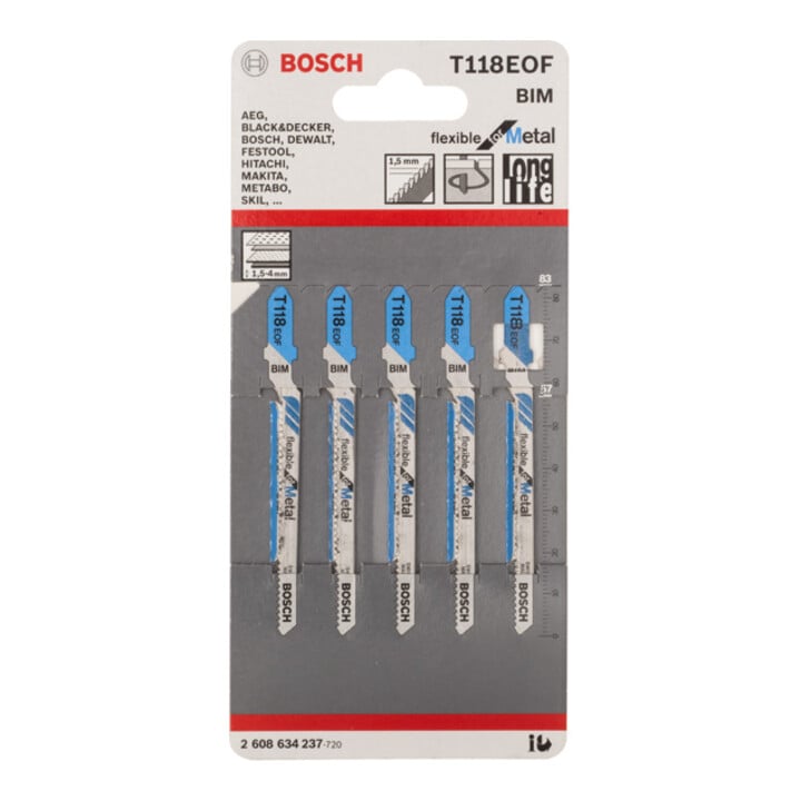 Bosch Stichsägeblatt T 118 EOF, Flexible for Metal