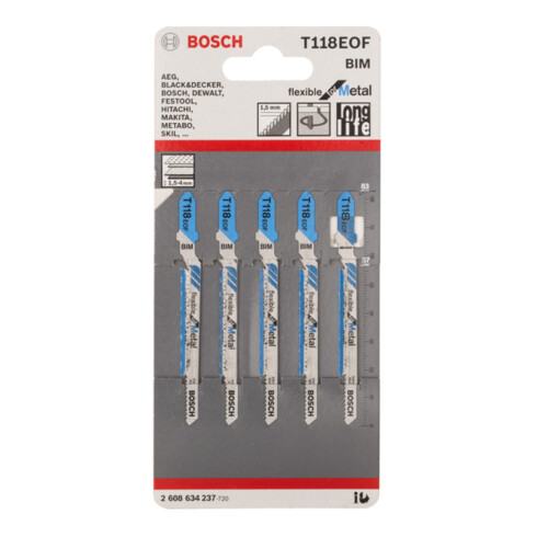 Bosch Stichsägeblatt T 118 EOF, Flexible for Metal