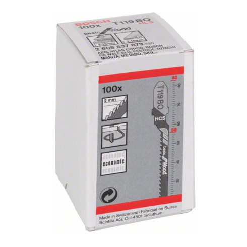 Bosch Stichsägeblatt T 119 BO, Basic for Wood