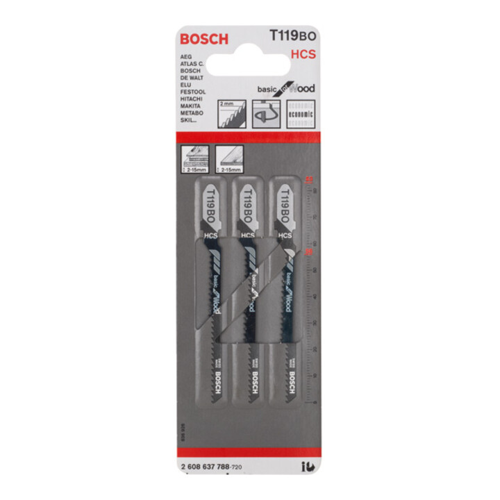 Bosch Stichsägeblatt T 119 BO, Basic for Wood