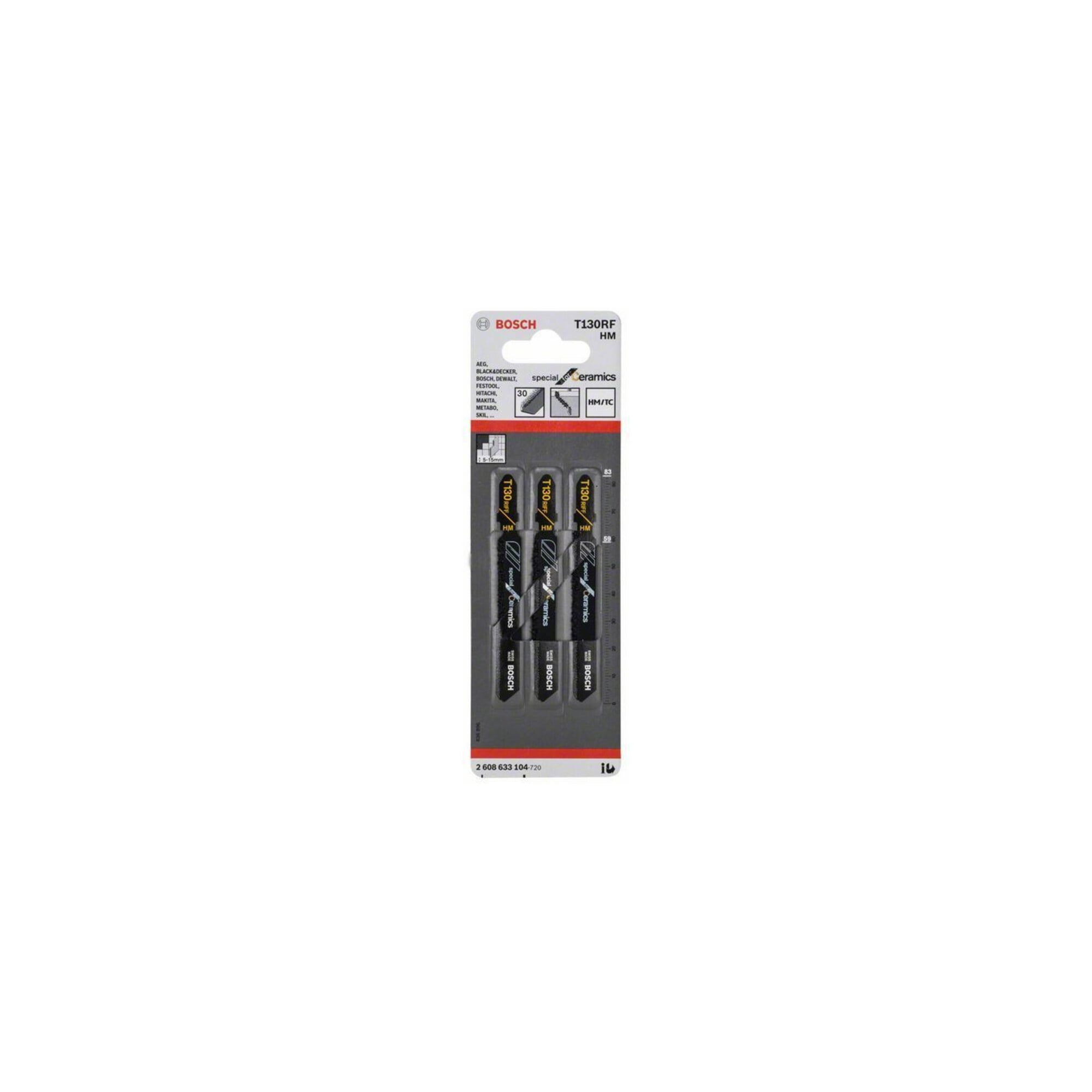 BOSCH Stichsägeblatt T 130 Riff, Special for Ceramics