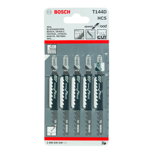 Bosch Stichsägeblatt T 144 D, Speed for Wood