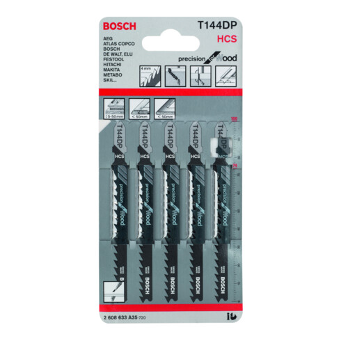 Bosch Stichsägeblatt T 144 DP, Precision for Wood