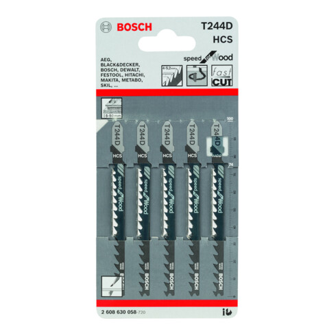 Bosch Stichsägeblatt T 244 D, Speed for Wood