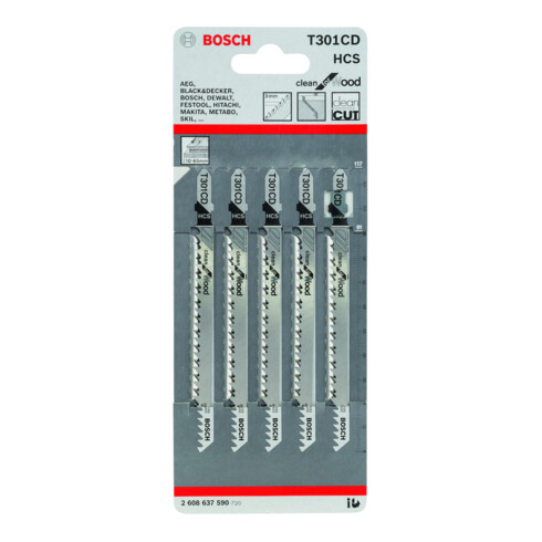 Bosch Stichsägeblatt T 301 CD, Clean for Wood