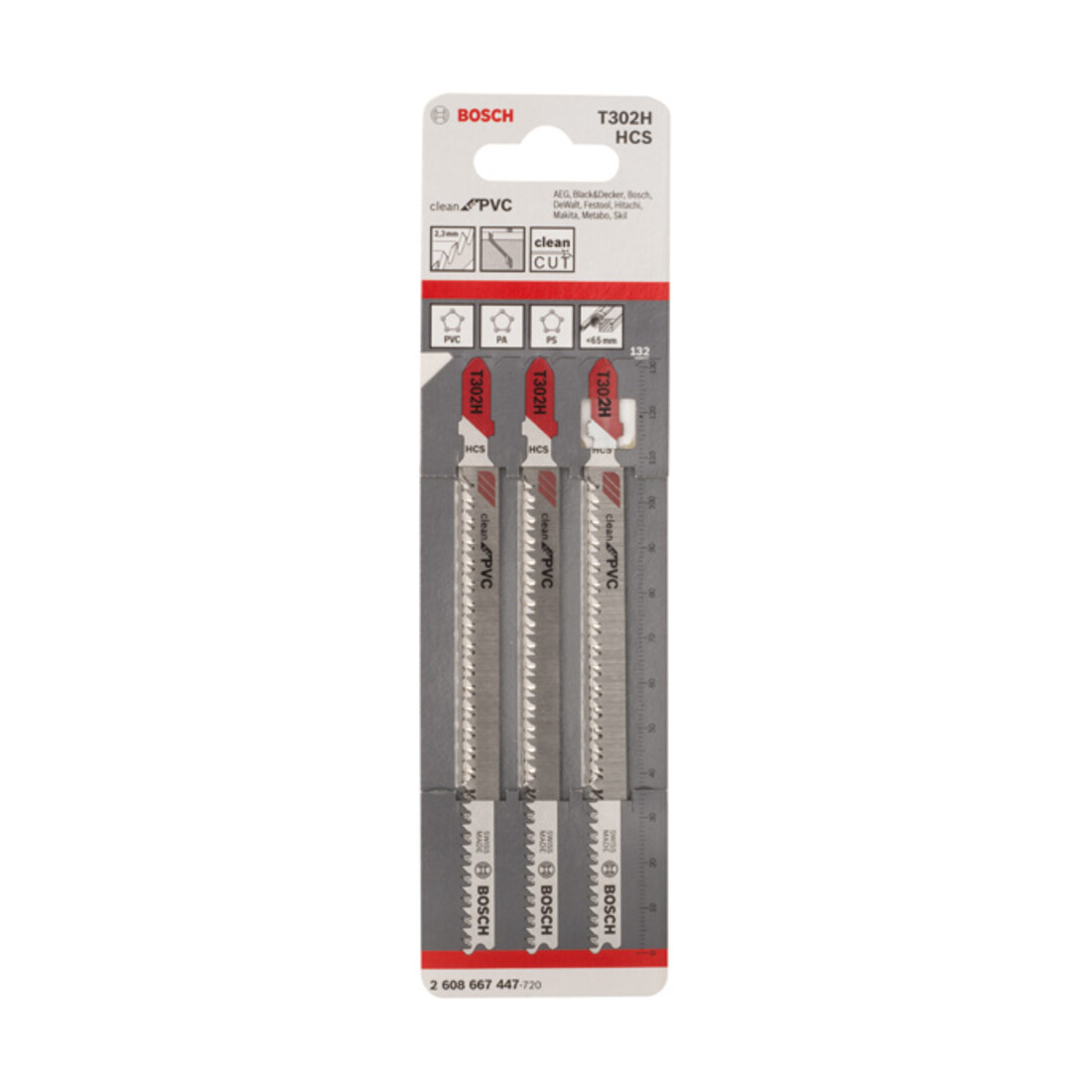 Bosch Stichsägeblatt T 302 H, Clean for PVC