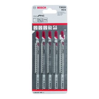 Bosch Stichsägeblatt T 302 H VE à 5 Stück Clean for PVC