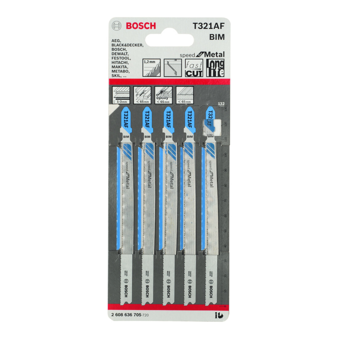 Bosch Stichsägeblatt T 321 AF VE à 5 Stück Speed for Metal