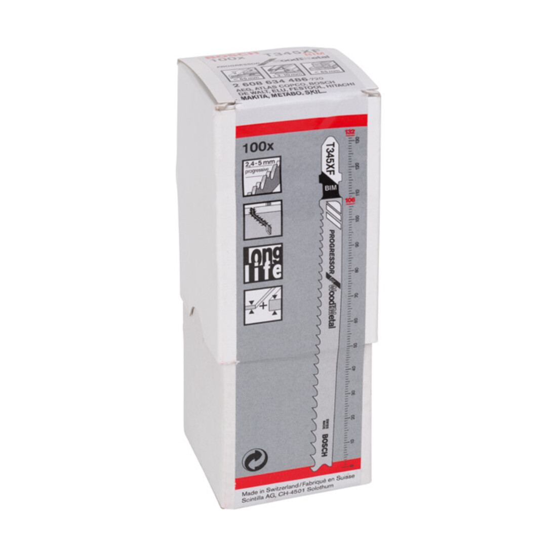 Bosch Stichsägeblatt T 345 XF, Progressor for Wood and Metal