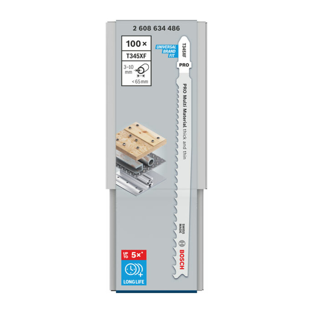 Bosch Stichsägeblatt T 345 XF, Progressor for Wood and Metal