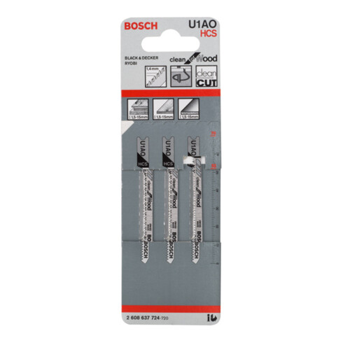Bosch Stichsägeblatt U 1 AO Clean for Wood