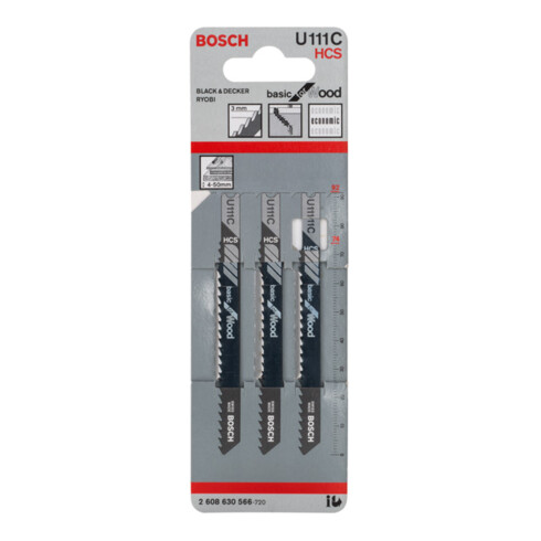 Bosch Stichsägeblatt U 111 C Basic for Wood