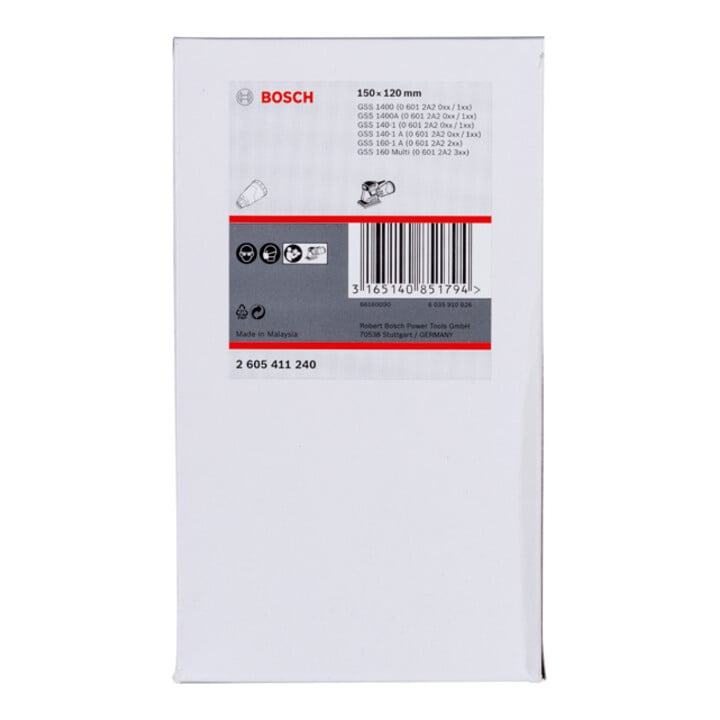 Bosch stofbox met filter 150 x 120 mm zwarte uitvoering