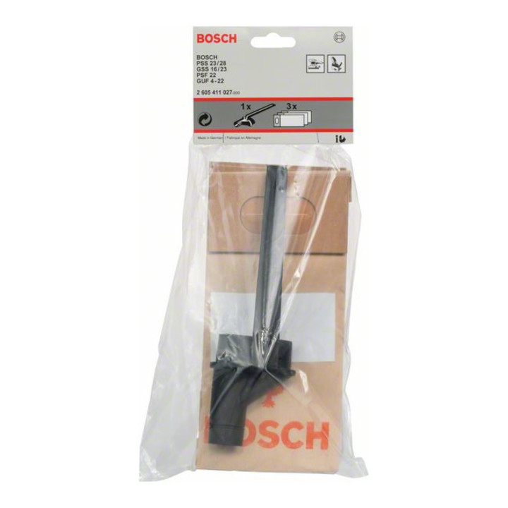Bosch stofzak met adapter voor universele bovenfrees vlakschuurpapier
