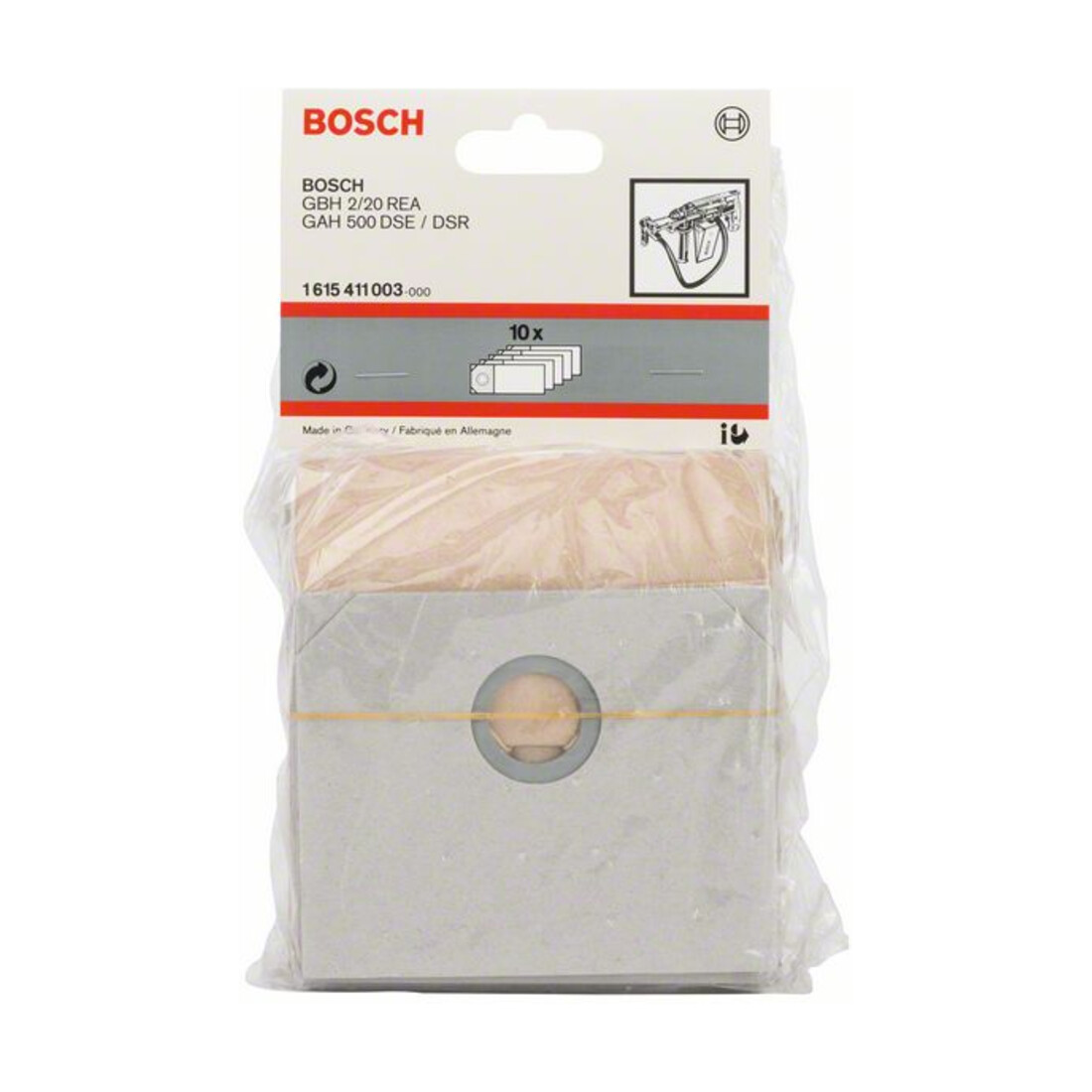 Bosch stofzak voor afzuig- en boorhamers voor GBH 2/20 REA GAH 500 DSE/500 DSR