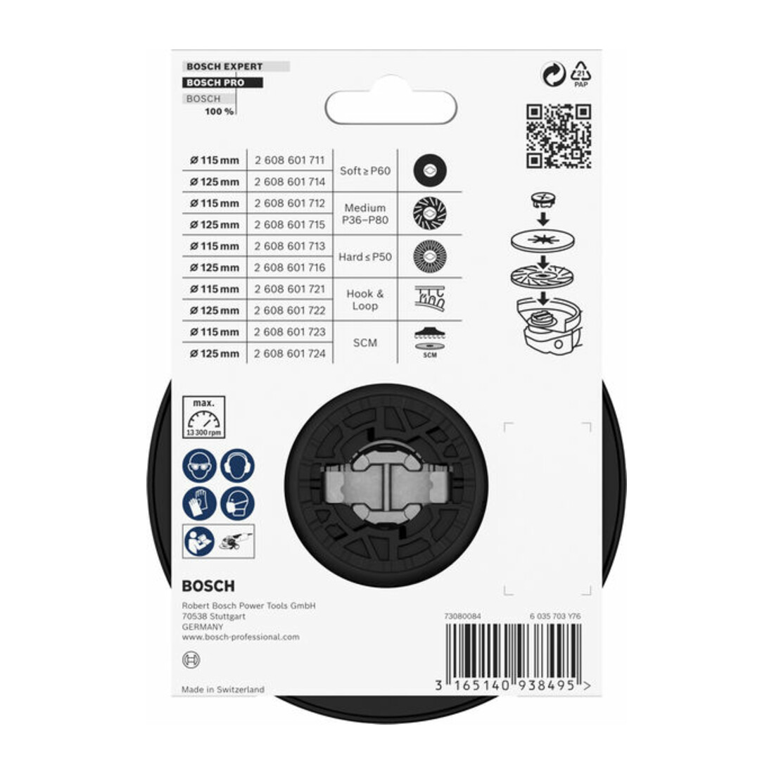 Bosch X-LOCK Stützteller 115 mm hart