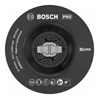Bosch Stützteller X-LOCK 115 mm weich 13.300 U/min