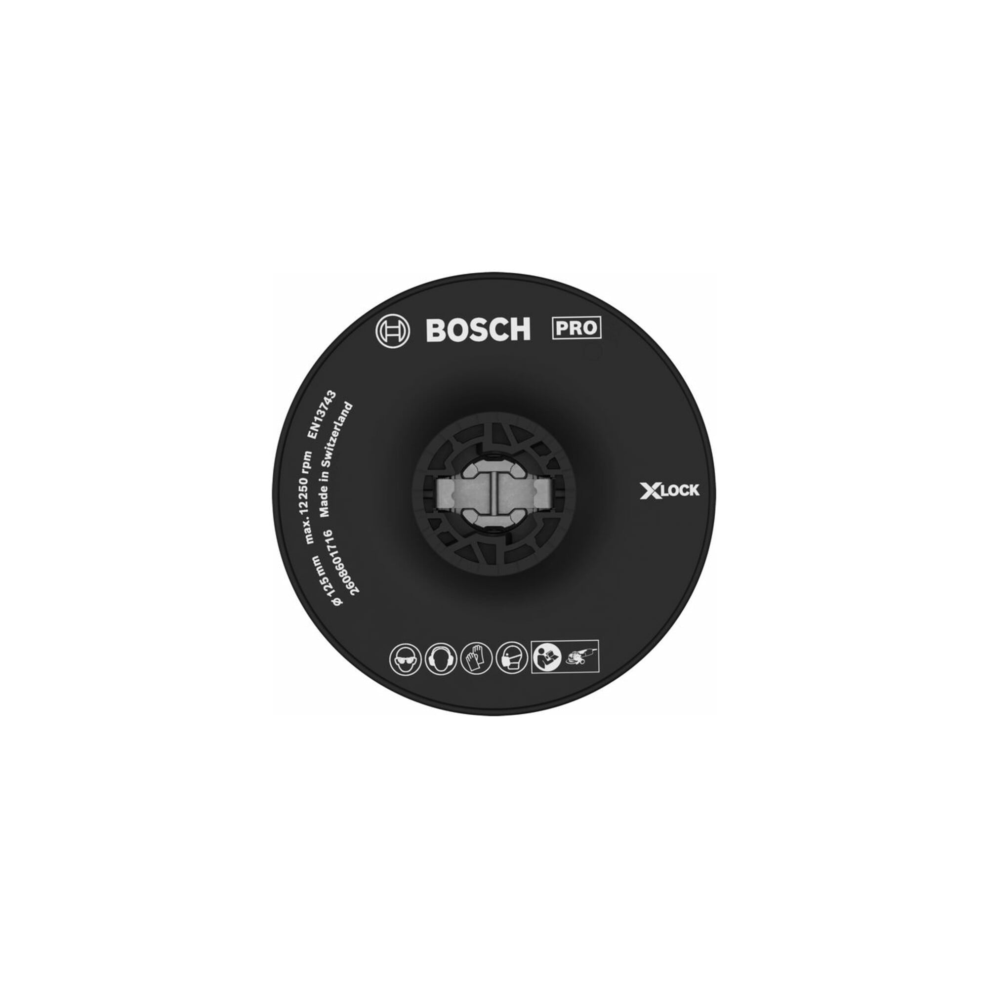 Bosch Stützteller X-LOCK 125 mm hart 12.250 U/min