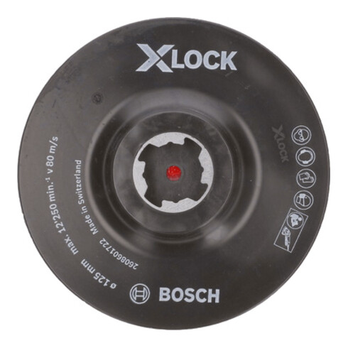 Bosch Stützteller X-LOCK 125 mm Klettverschluss 12.250 U/min