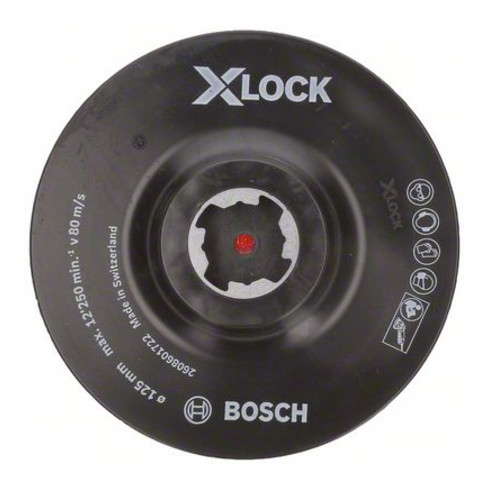 Bosch Stützteller X-LOCK 125 mm Klettverschluss 12.250 U/min