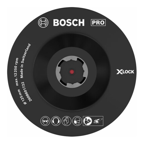 Bosch Stützteller X-LOCK 125 mm Klettverschluss 12.250 U/min