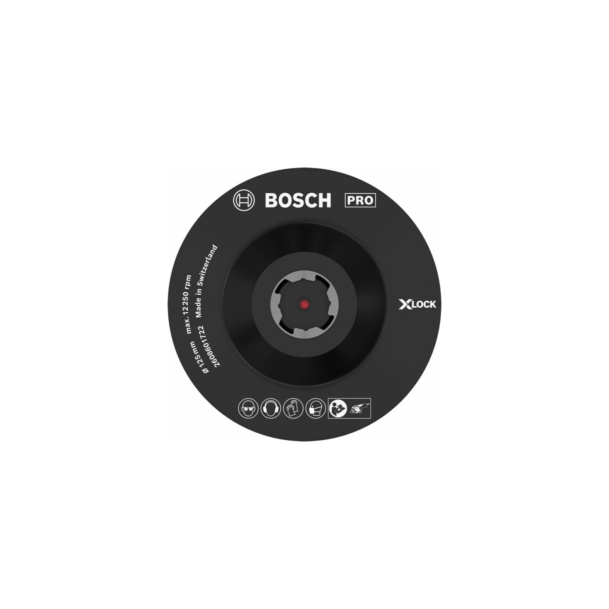 BOSCH Stützteller X-LOCK 125 mm Klettverschluss 12.250 U/min