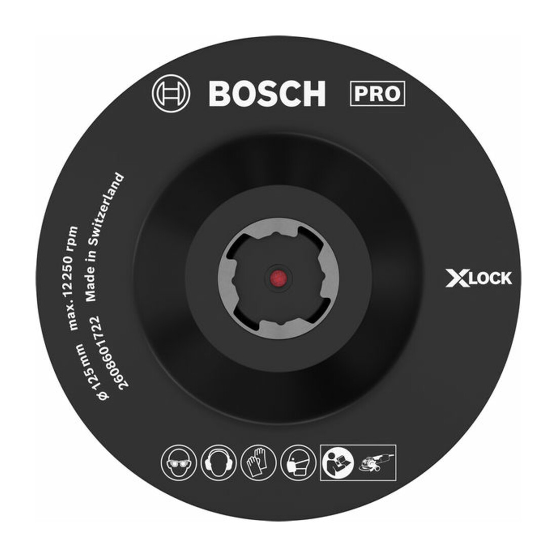 Bosch Stützteller X-LOCK 125 mm Klettverschluss 12.250 U/min