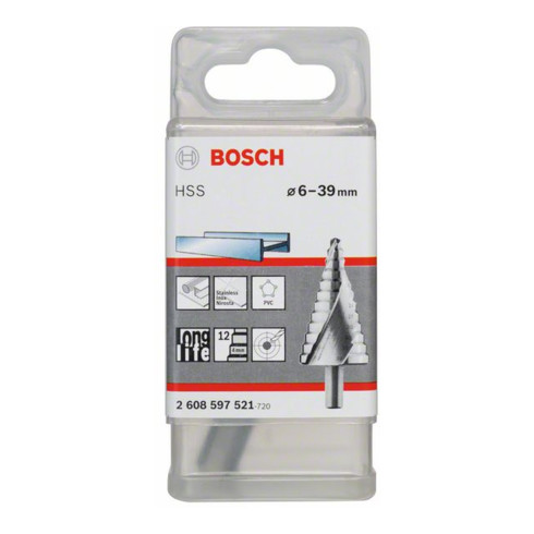 Bosch Stufenbohrer HSS 6 - 39 mm 10 mm 93,5 mm 13 Stufen