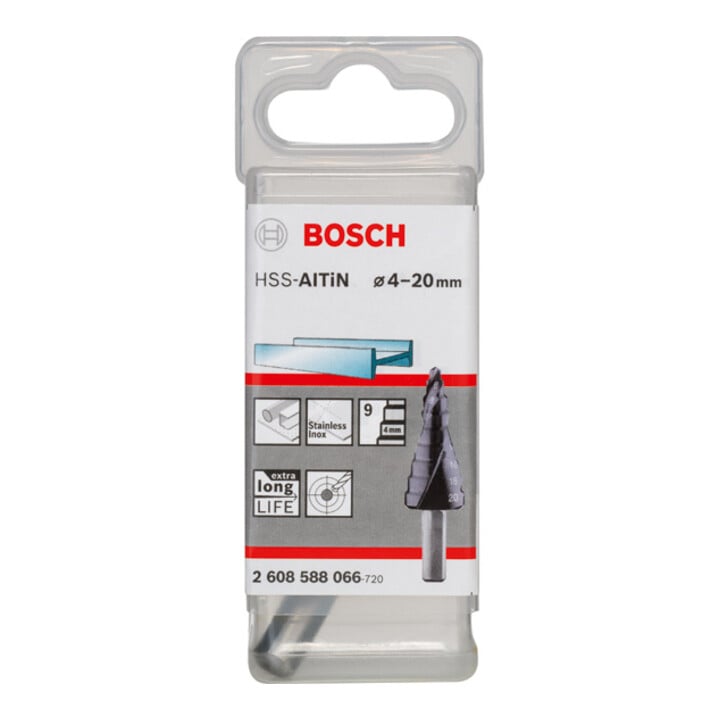 Bosch Stufenbohrer HSS-AlTiN 4 - 20 mm 6 mm 50 mm 9 Stufen