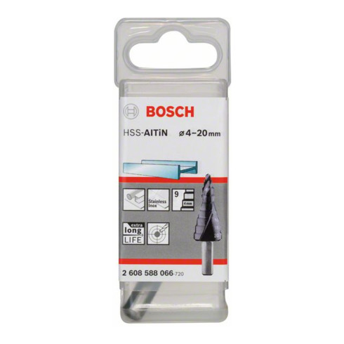 Bosch Stufenbohrer HSS-AlTiN 4 - 20 mm 6 mm 50 mm 9 Stufen