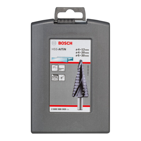 Bosch Stufenbohrer HSS-AlTiN-Set 3-teilig 4 - 12 mm 4 - 20 mm 6 - 30 mm