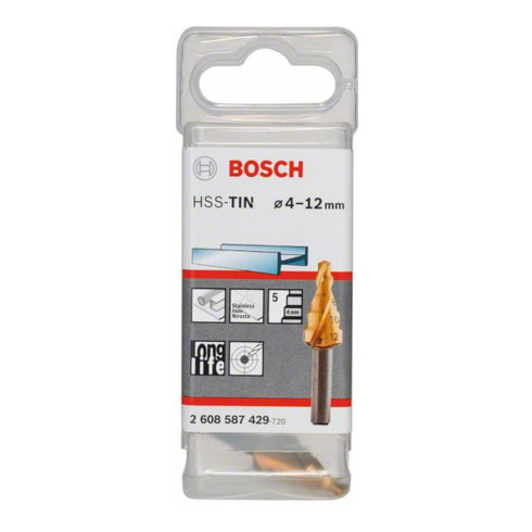 Bosch Stufenbohrer HSS-TiN 4 - 12 mm 6 mm 50 mm 5 Stufen