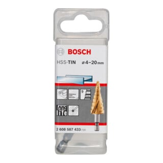 Bosch Stufenbohrer HSS-TiN 4 - 20 mm 1/4", 70,5 mm 9 Stufen