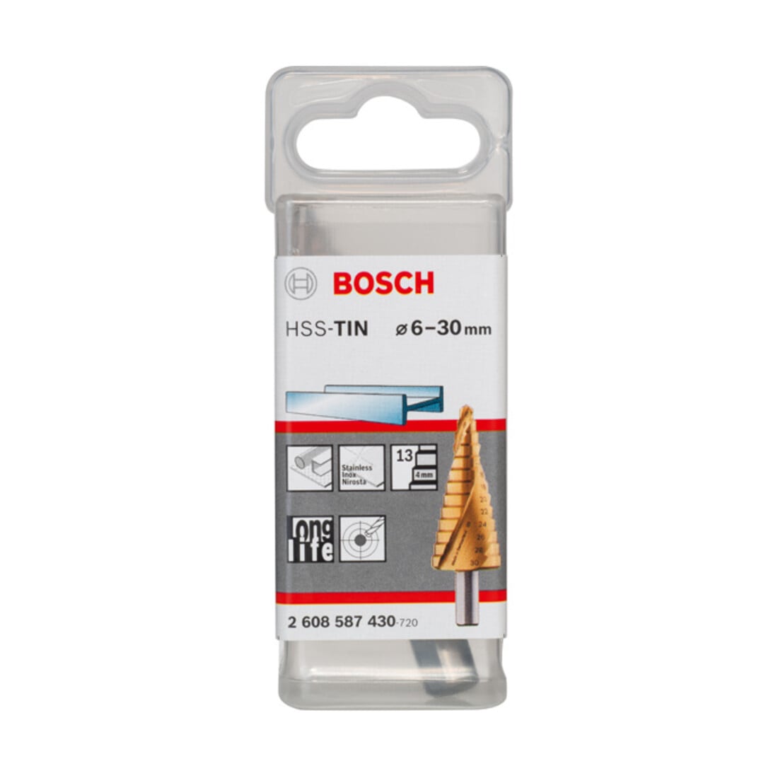 Bosch Stufenbohrer HSS-TiN 6 - 30 mm 10 mm 93,5 mm 13 Stufen
