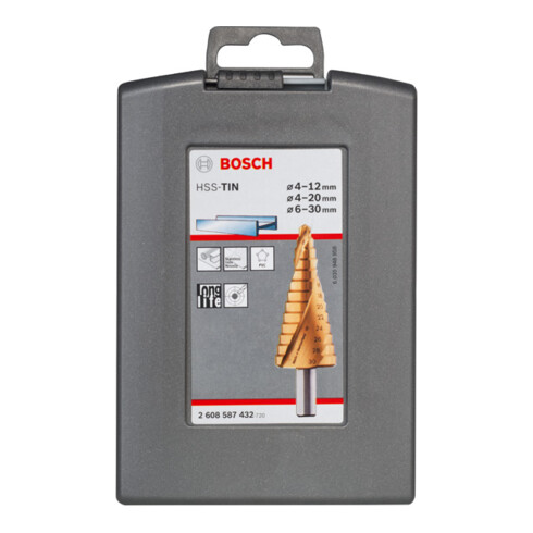 Bosch Stufenbohrer HSS-TiN-Set 3-teilig 4 - 12 mm 4 - 20 mm 6 - 30 mm