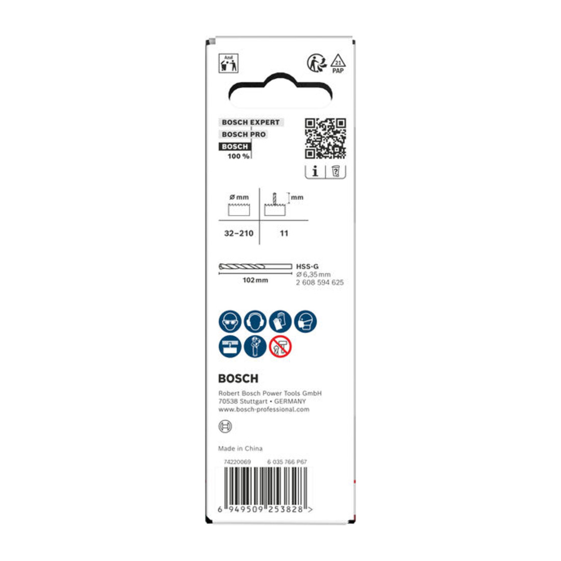 Bosch Supporto e punta centratrice per sega a tazza, 32-210 x 44 mm