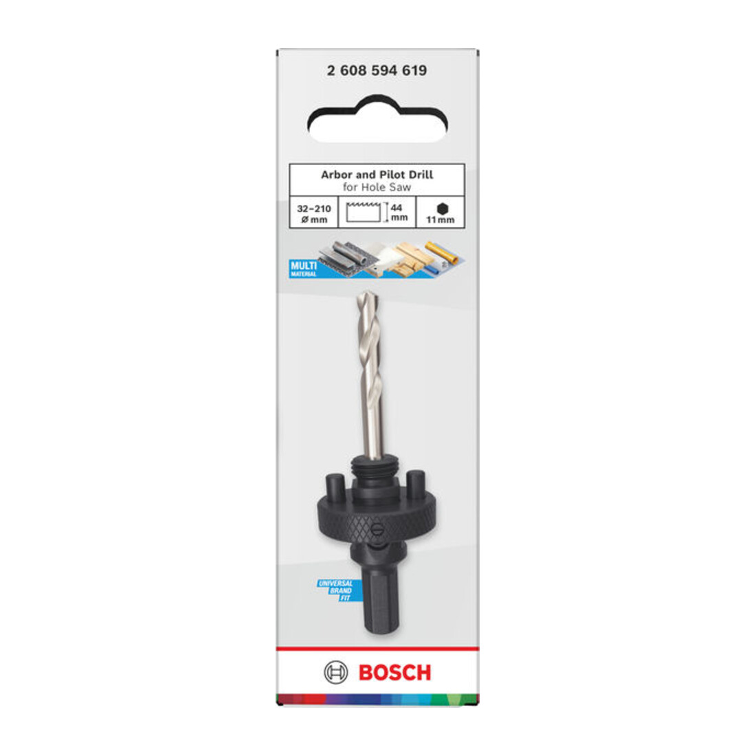 Bosch Supporto e punta centratrice per sega a tazza, 32-210 x 44 mm