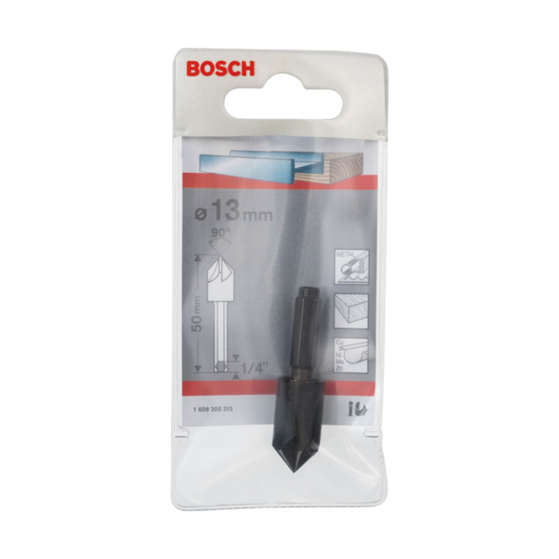 Bosch Svasatore conico con codolo esagonale 13,0 mm 90°, 50 mm 1/4"