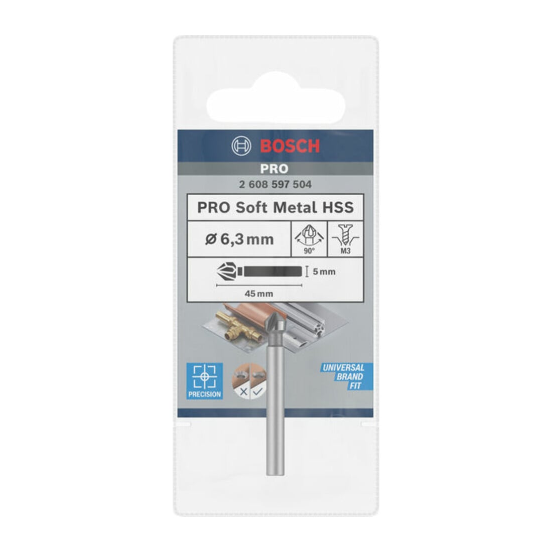 Bosch Svasatura HSS, codolo cilindrico