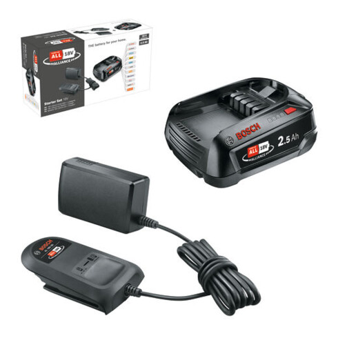 Bosch systeemaccessoires 18 Volt Lithium-Ion starterset 18V Alliance (2,5Ah + AL 18V-20)