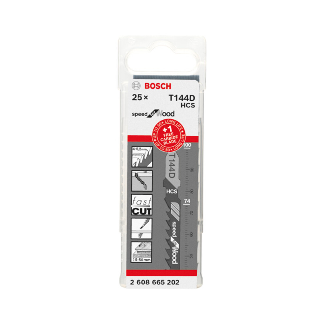 Bosch T 144 D + 1 Expert 'Hardwood Fast' T 144 DHM Stichsägeblatt-Set, 25-teilig