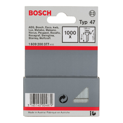 Bosch tackernagel type 47, 1,8 x 1,27 x 19 mm