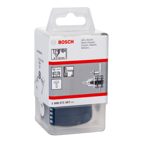 Bosch tandwielboorhouder tot 16 mm 3 tot 16 mm 5/8" - 16 klemkrachtbeveiliging