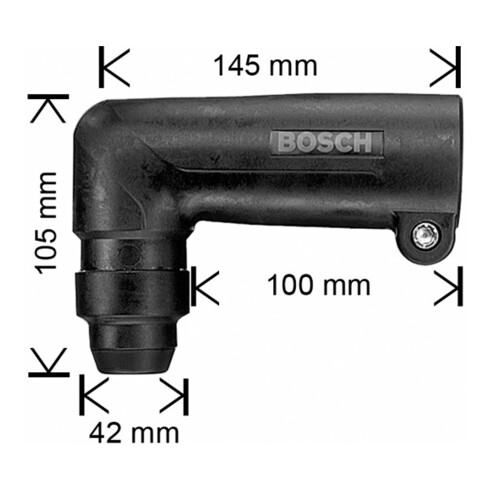 Bosch Testa di foratura angolare per martelli perforatori leggeri con portautensili SDS plus 43 mm