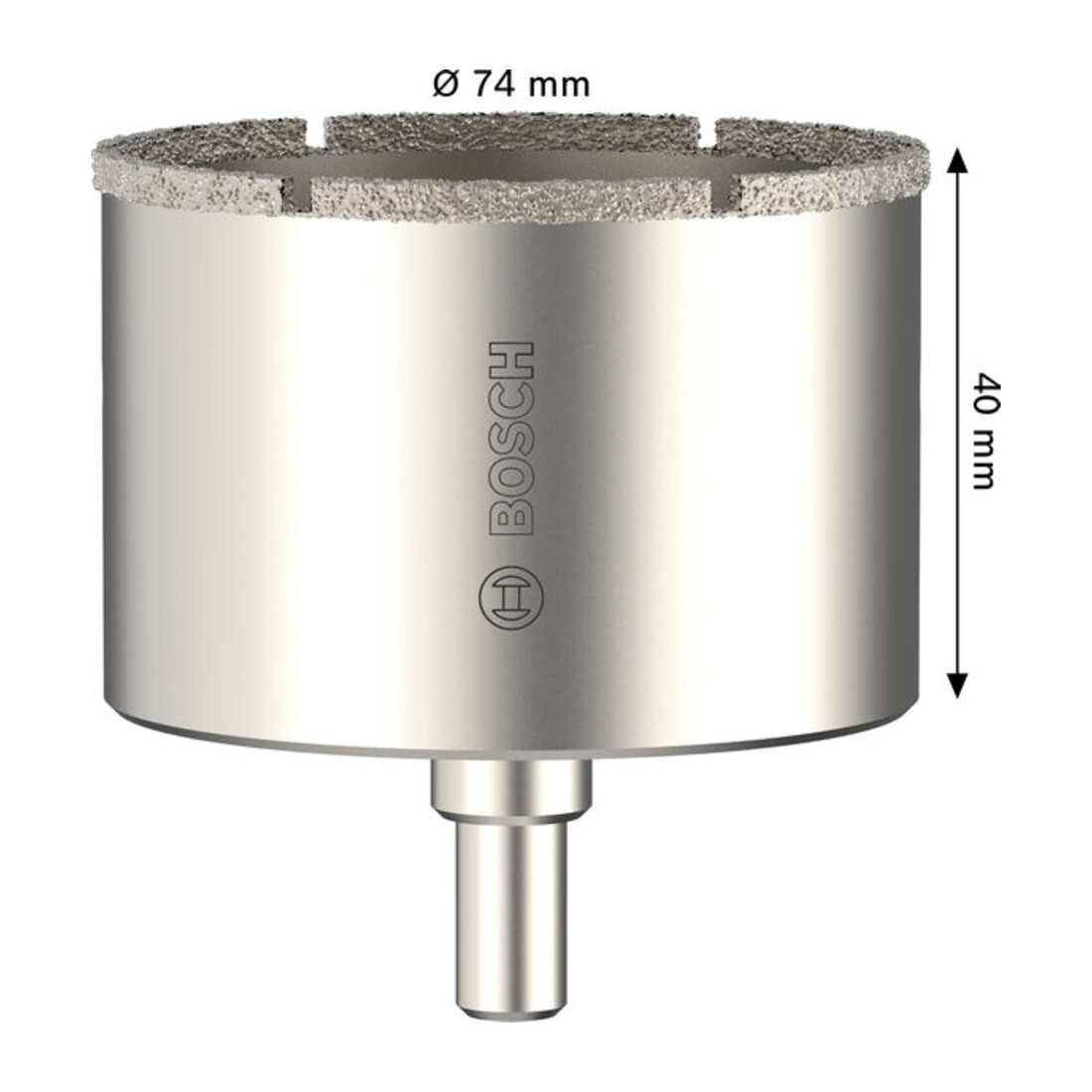 Bosch Tiles Lochsäge mit Aufsteckhalter, 74 x 40 mm
